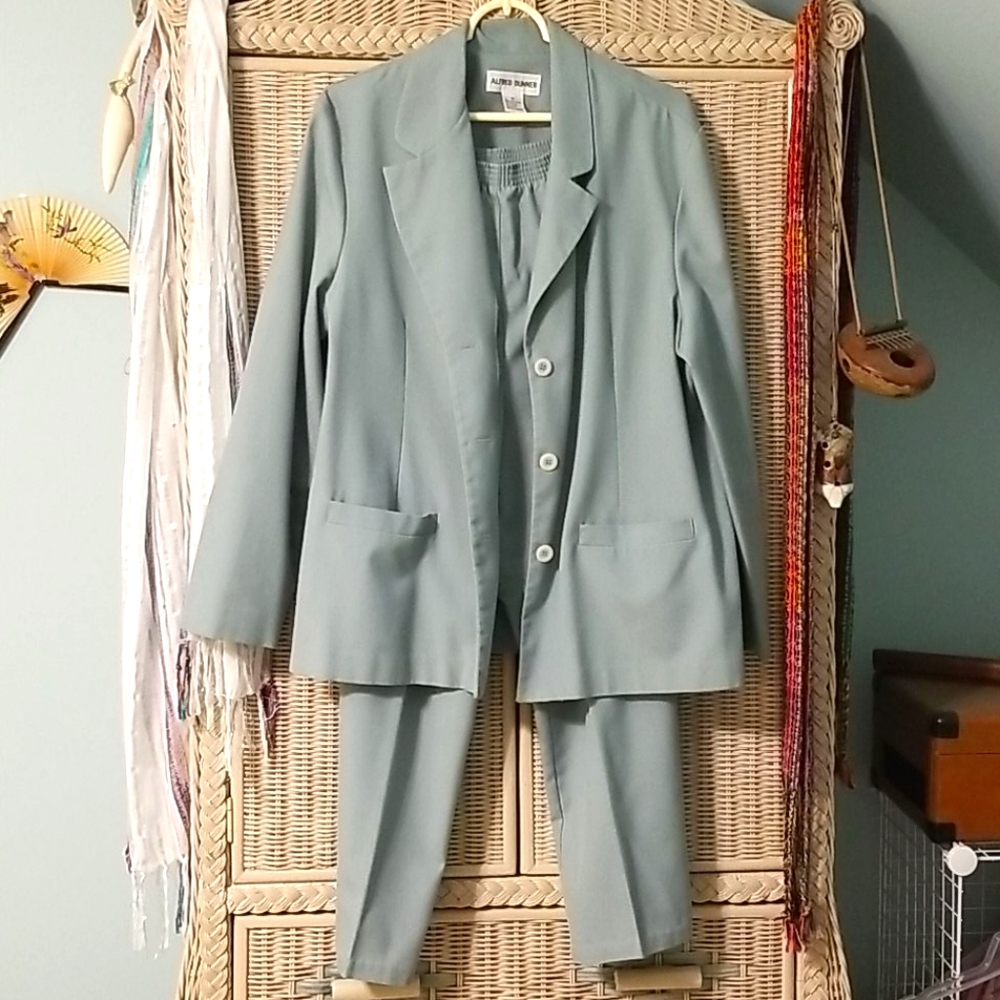 Dusty green blazer with matching pants